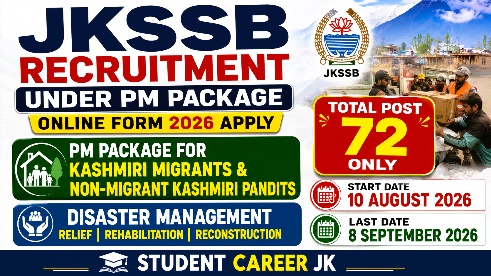 JKSSB Recruitment Under PM Package Online Form 2026 Apply