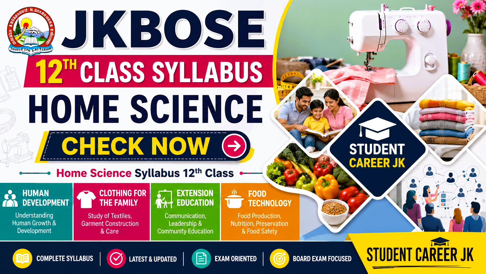 JKBOSE 12th Class Syllabus Home Science  Check Now