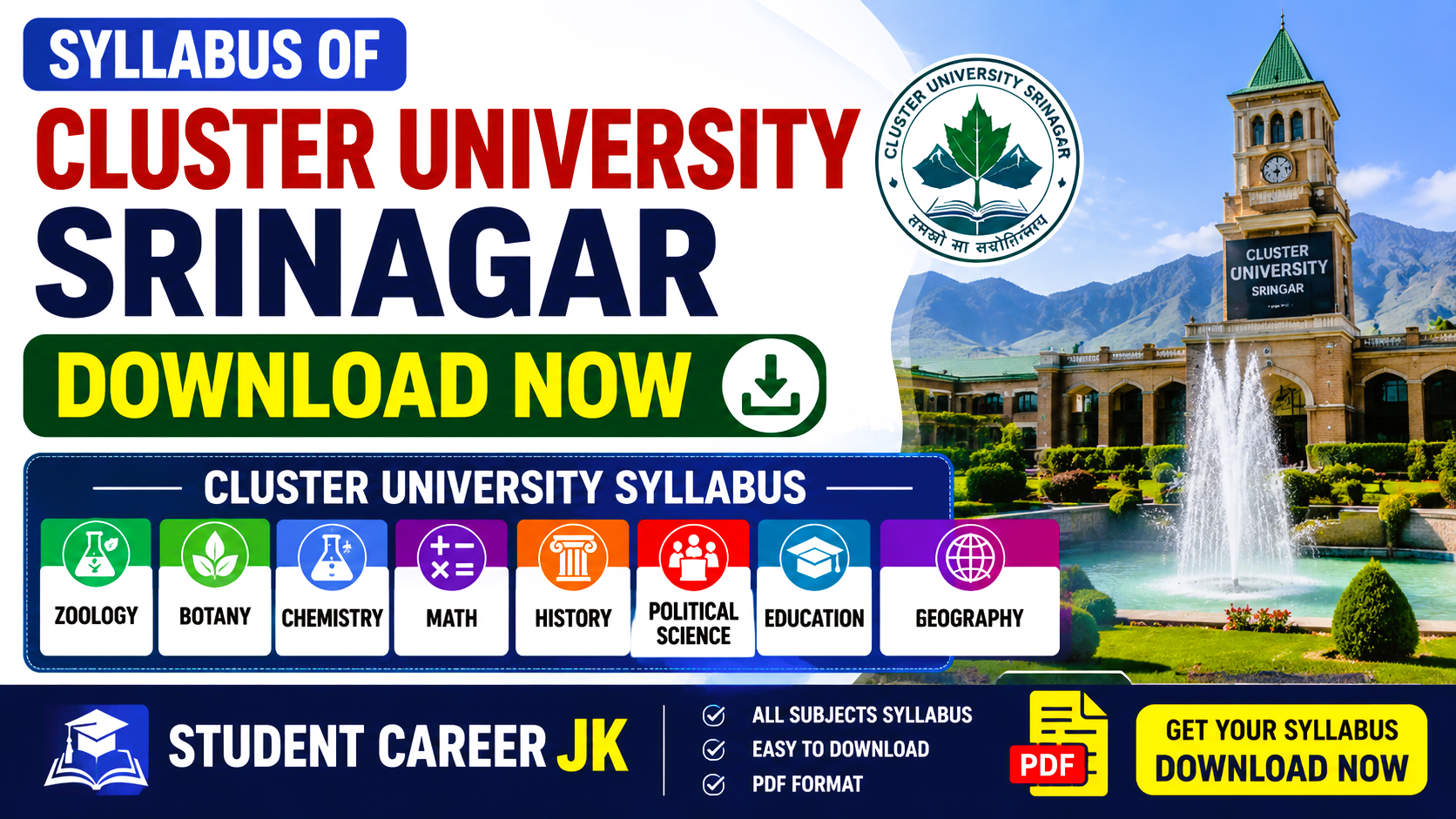 Syllabus Of Cluster University Srinagar Download Now