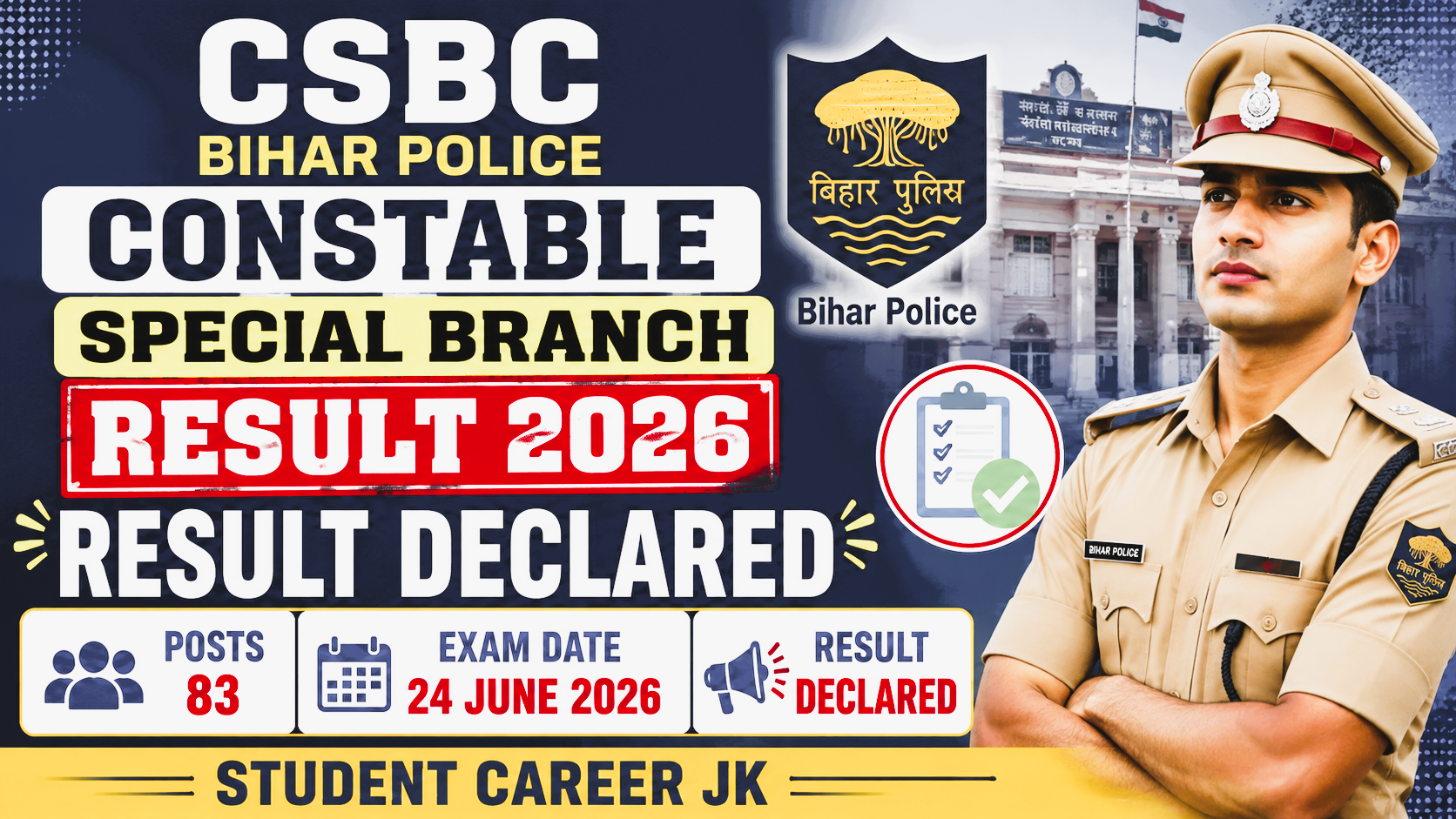CSBC Bihar Police Constable Special Branch Result 2026