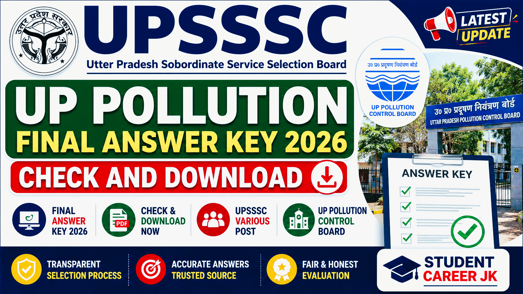 UPSSSC UP Pollution Final Answer Key 2026 Check And Download